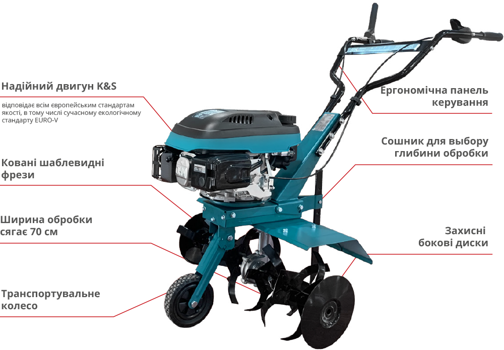 NEW! Compact KS 4HP-70 worm-driven gasoline cultivator