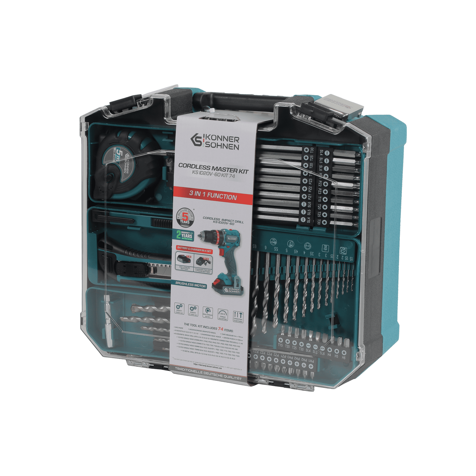 Комплект акумуляторного електроінструменту KS ID20V-60 KIT 74