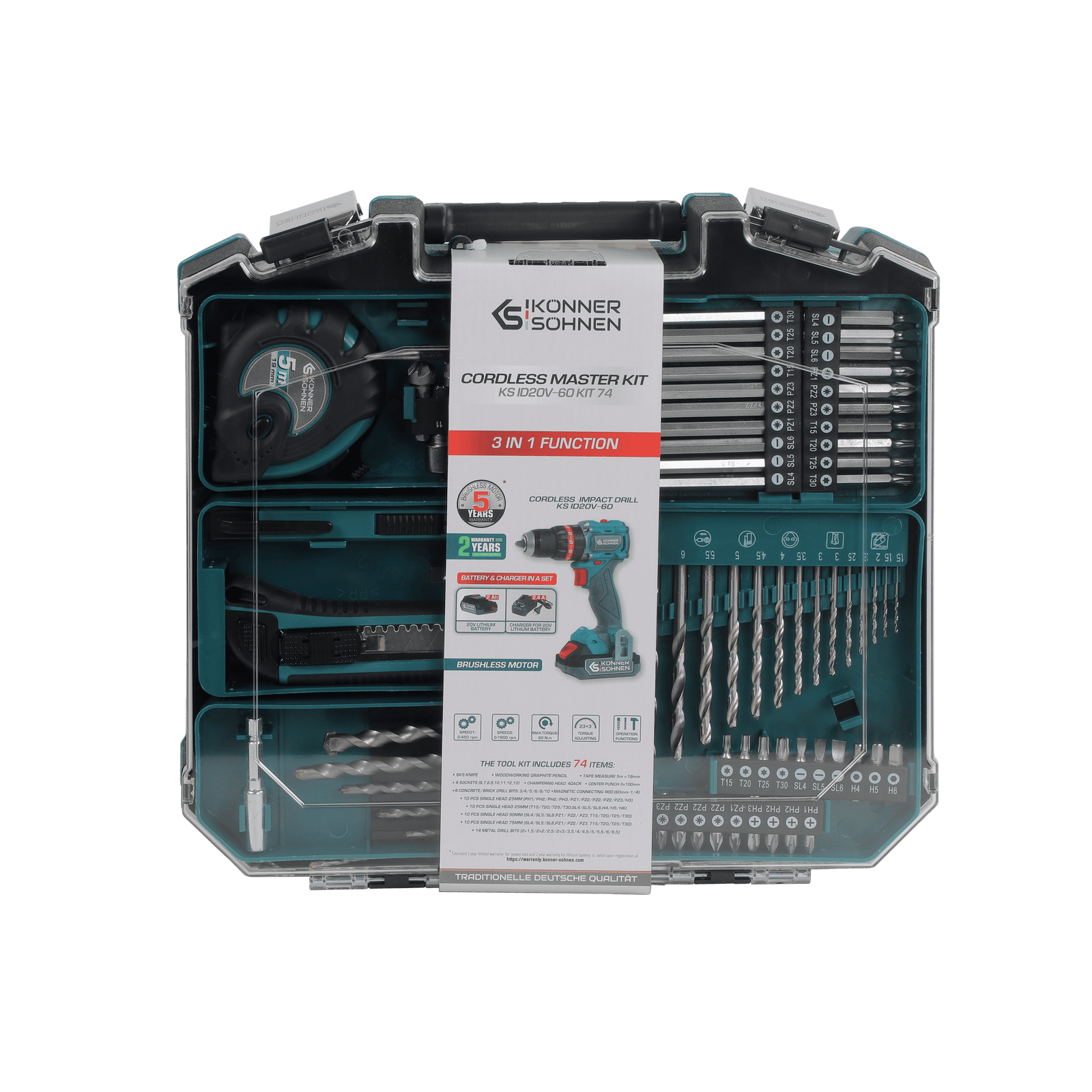 Комплект акумуляторного електроінструменту KS ID20V-60 KIT 74