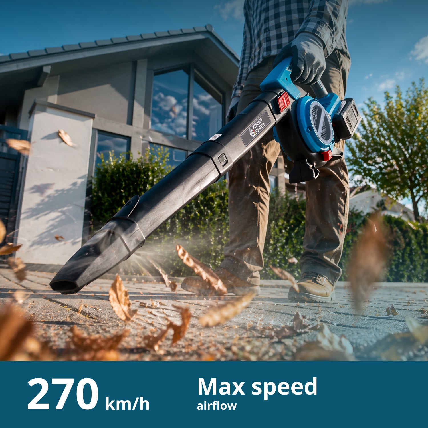 2-in-1 Cordless Garden Vacuum and Leaf Blower + Fast Charger + 2 × 20V Batteries KS LBV-40V SET