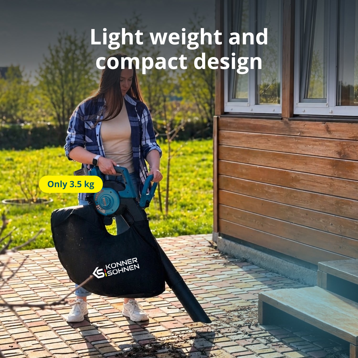 2-in-1 Cordless Garden Vacuum and Leaf Blower + Fast Charger + 2 × 20V Batteries KS LBV-40V SET