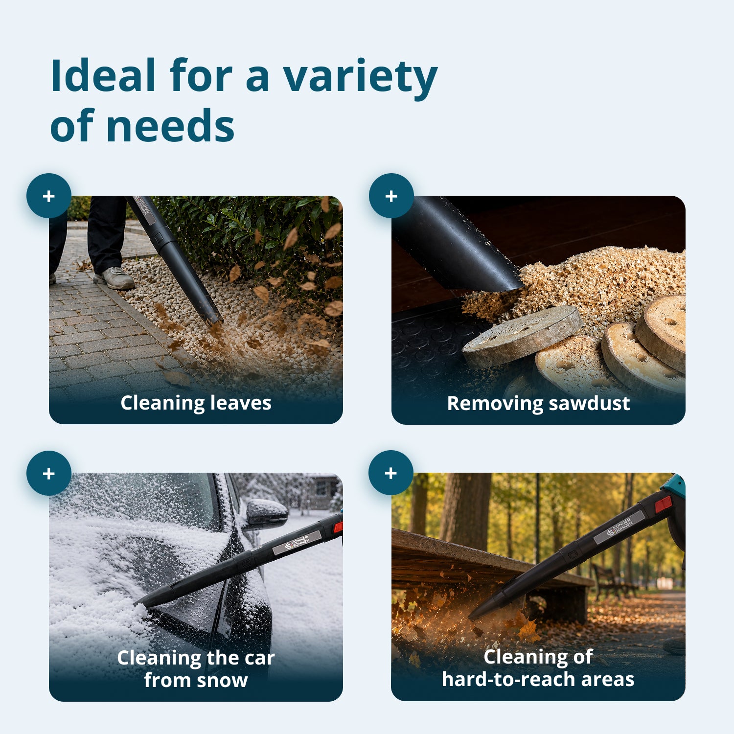 2-in-1 Cordless Garden Vacuum and Leaf Blower + Fast Charger + 2 × 20V Batteries KS LBV-40V SET