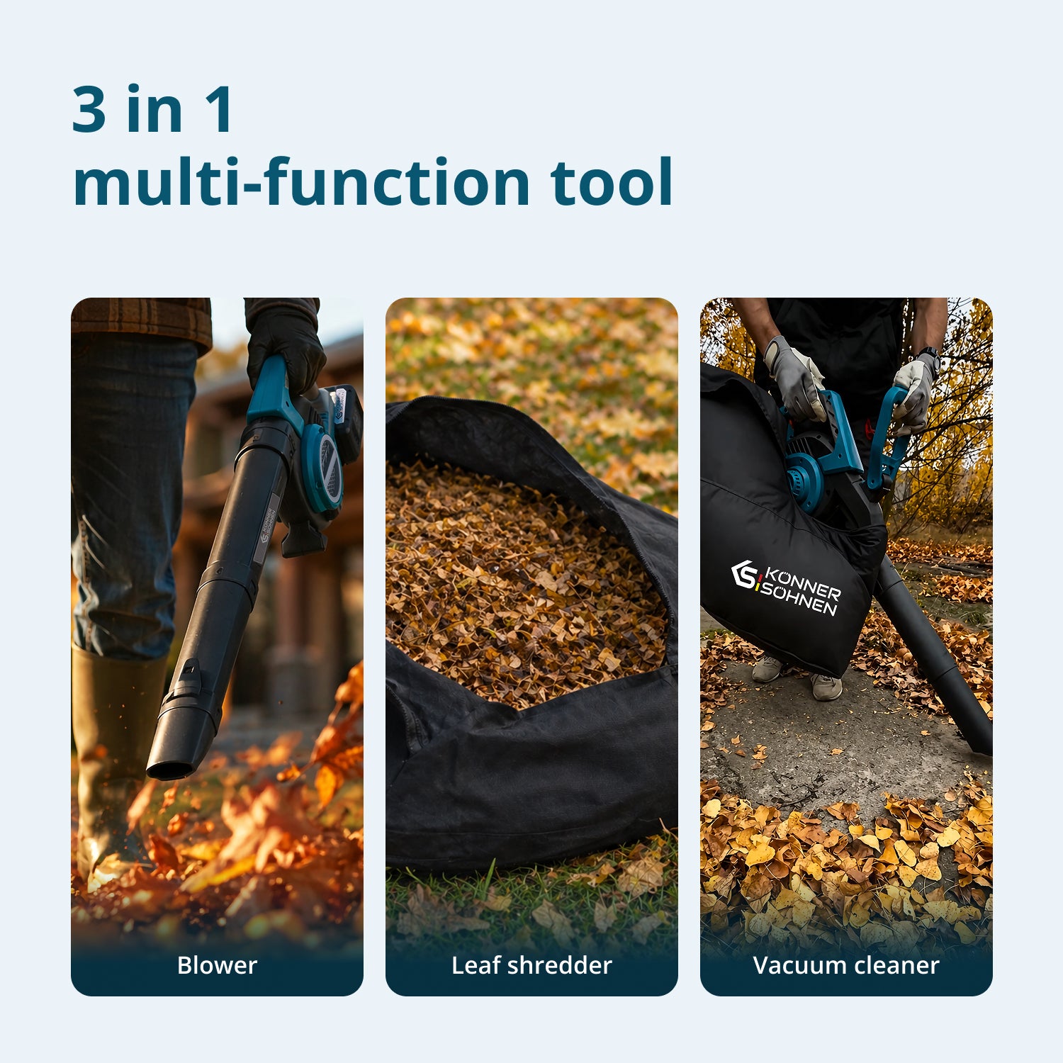 2-in-1 Cordless Garden Vacuum and Leaf Blower + Fast Charger + 2 × 20V Batteries KS LBV-40V SET