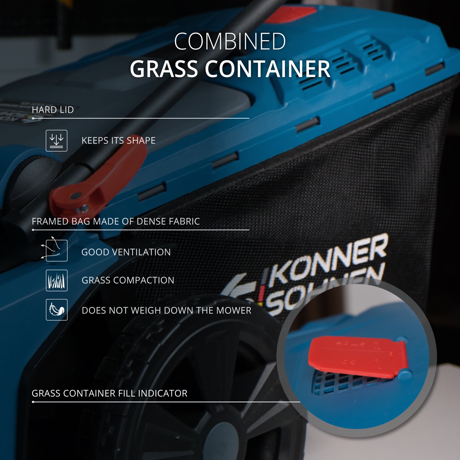 Cordless Lawn Mower + Fast Charger + 2 × 20V Batteries KS 43LM-40V SET