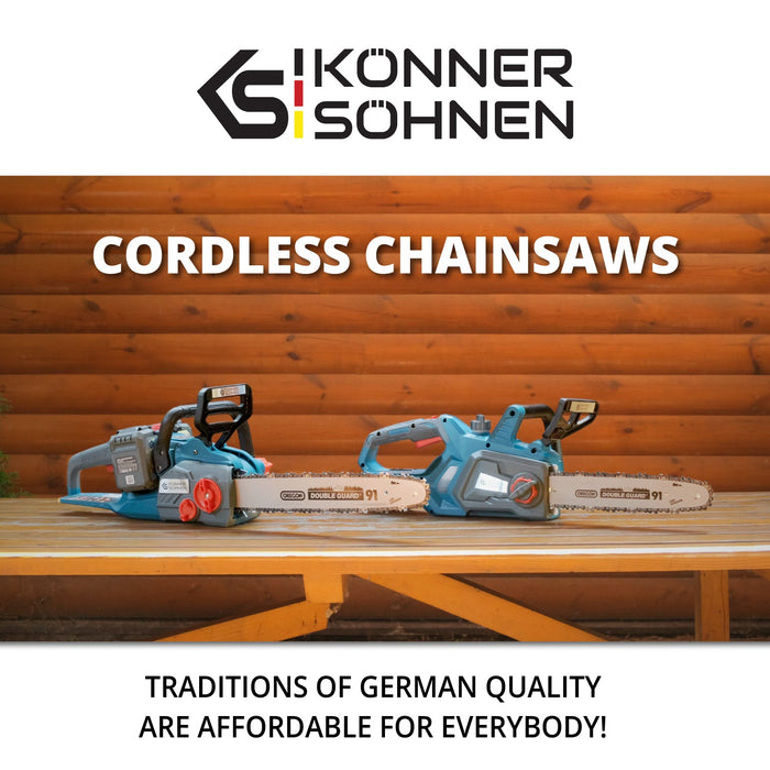 Cordless Chainsaw + Fast Charger + 2 × 20V Batteries KS CS40V-16 SET