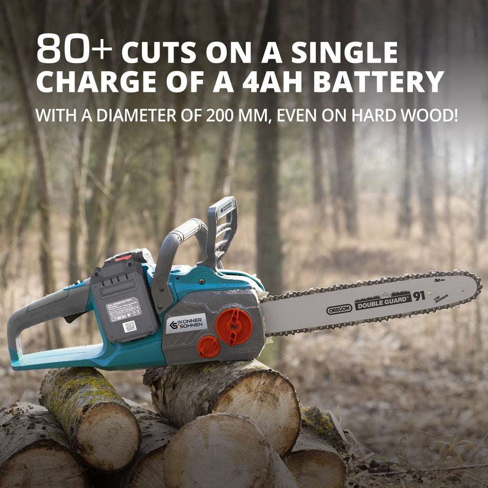 Cordless Chainsaw + Fast Charger + 2 × 20V Batteries KS CS40V-16 SET
