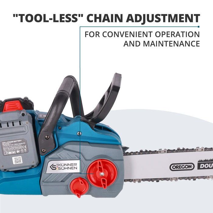 Cordless Chainsaw + Fast Charger + 2 × 20V Batteries KS CS40V-16 SET