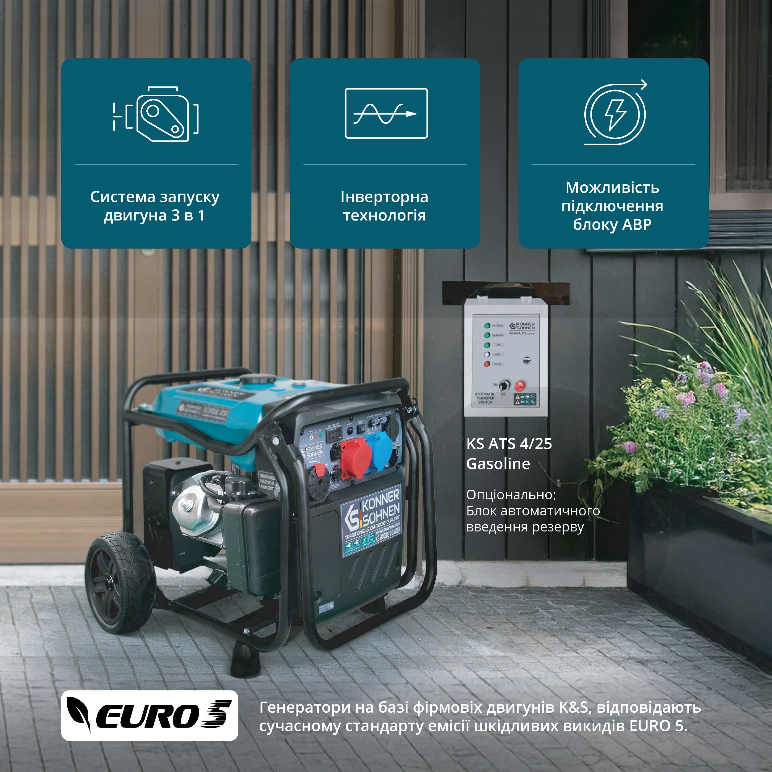 Генератор Інверторний генератор KS 8100iE 1/3 ATSR — фото 2