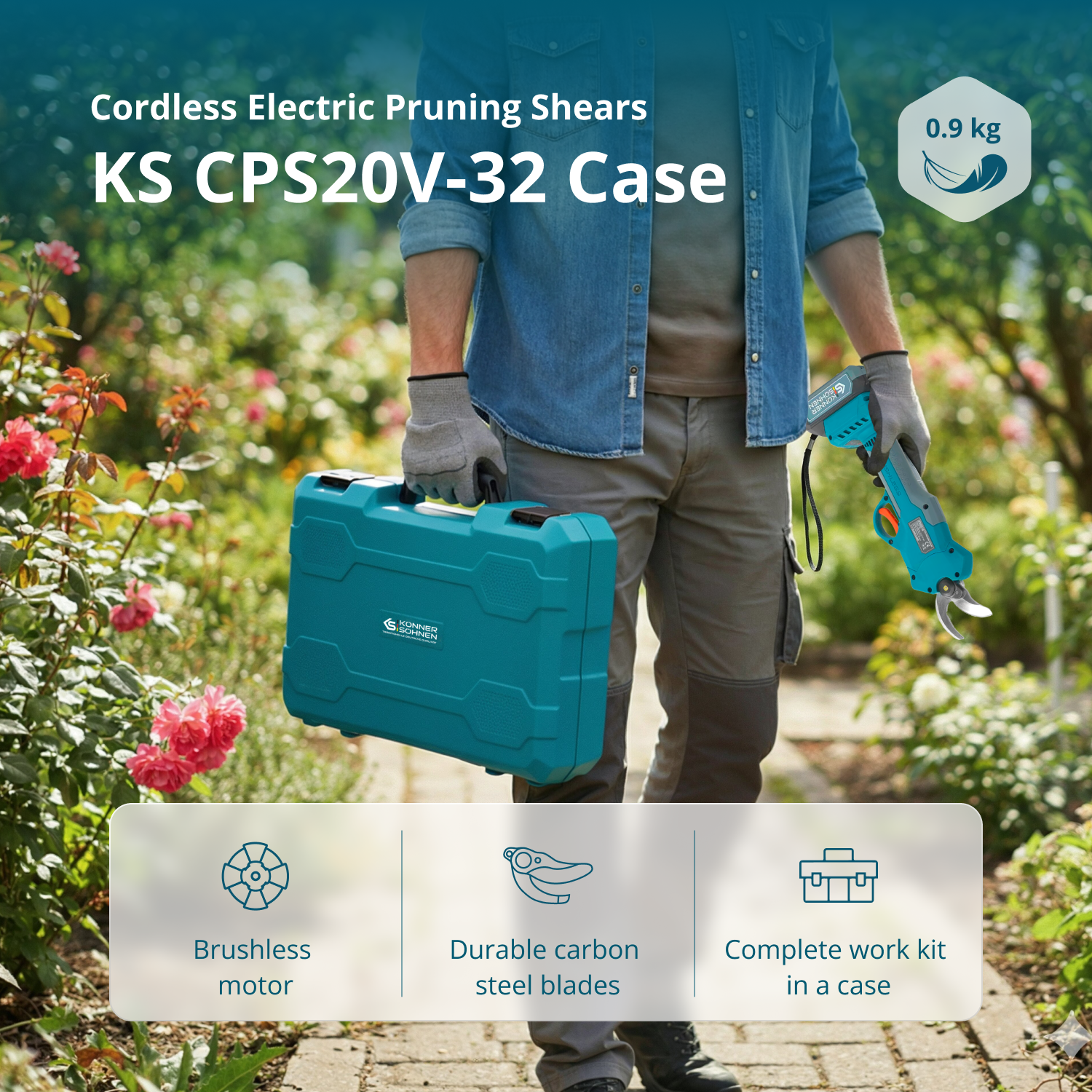 Cordless Electric Pruning Shears KS CPS20V-32 CASE PLUS