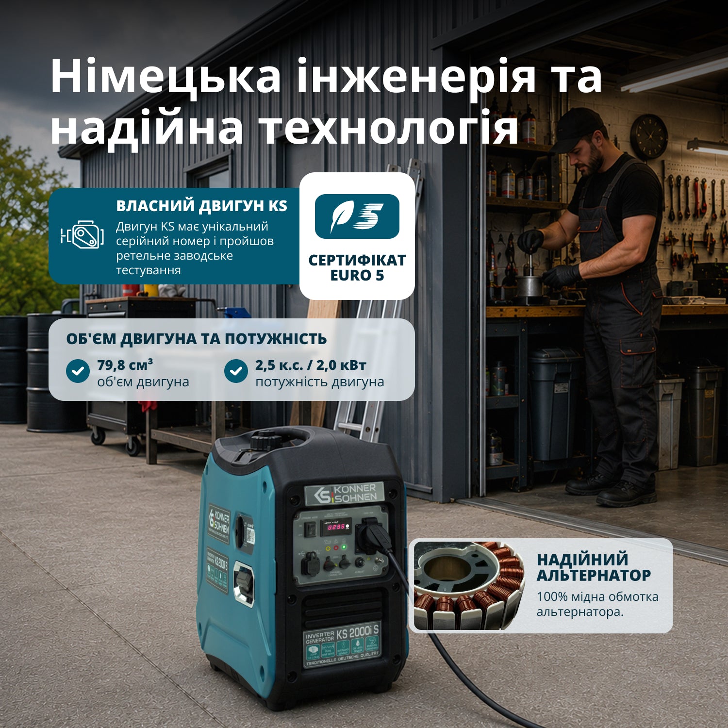 Генератор Інверторний генератор KS 2000i S — фото 5