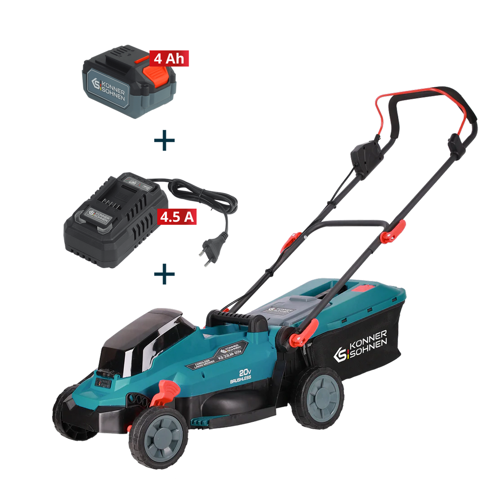 Cordless Lawn Mower + Fast Charger + 20V Battery KS 33LM-20V SET