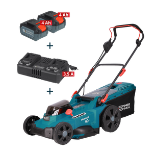 Cordless Lawn Mower + Fast Charger + 2 × 20V Batteries KS 43LM-40V SET