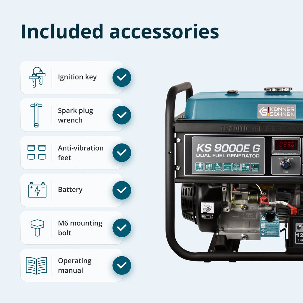 LPG/Gasoline Generator "Könner & Söhnen" KS 9000E G
