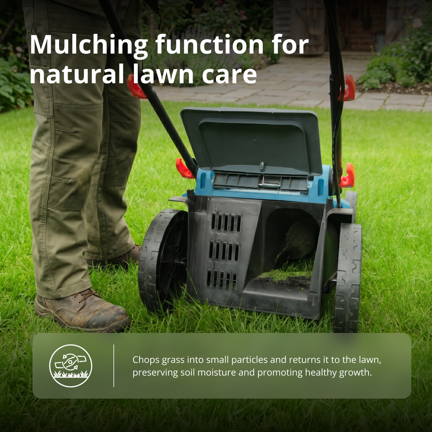 Cordless Lawn Mower + Fast Charger + 2 × 20V Batteries KS 43LM-40V SET