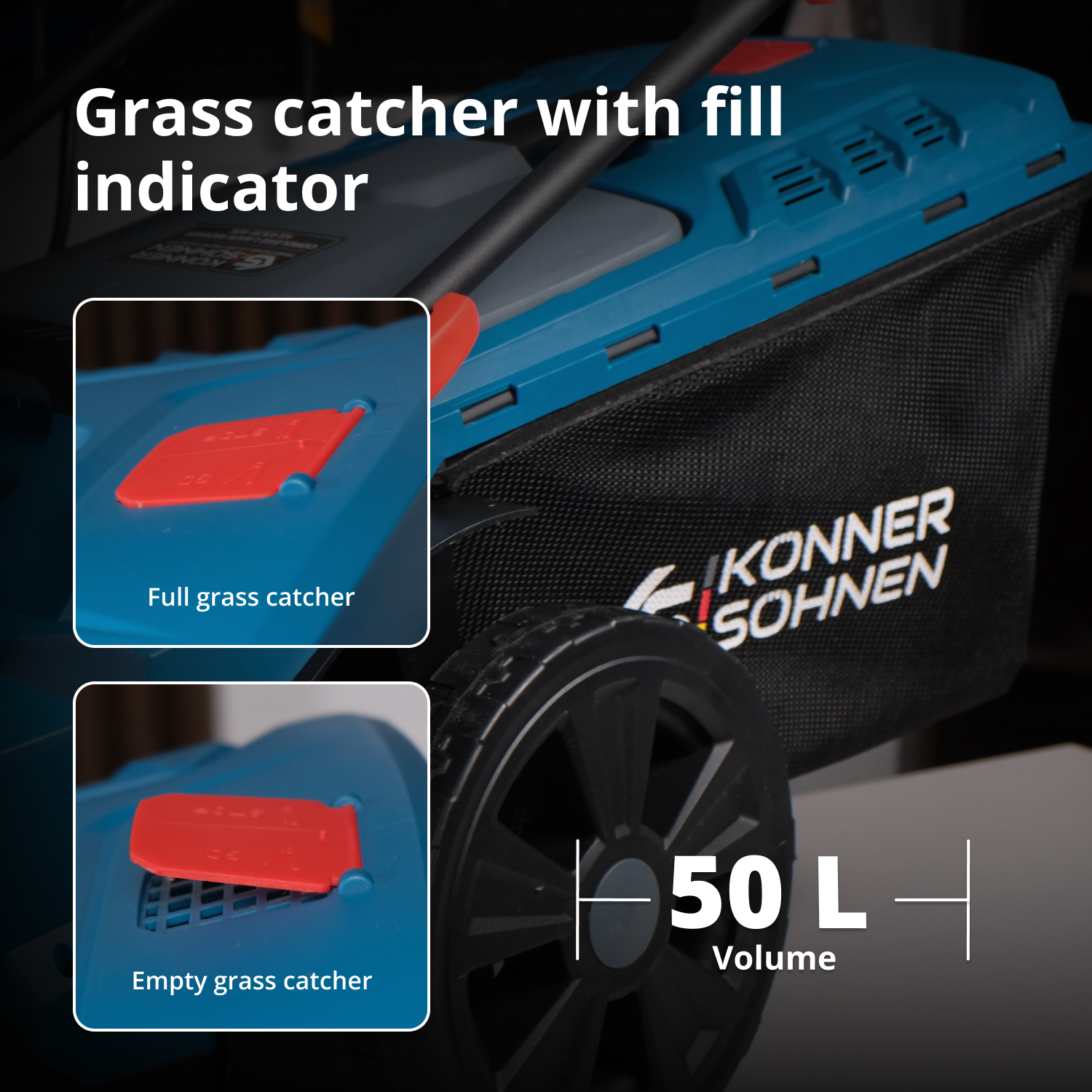 Cordless Lawn Mower + Fast Charger + 2 × 20V Batteries KS 43LM-40V SET