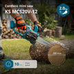 Cordless Mini Chainsaw KS MCS20V-12 thumbnail