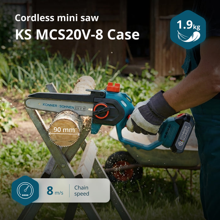Cordless Mini Chainsaw KS MCS20V-8 CASE PLUS