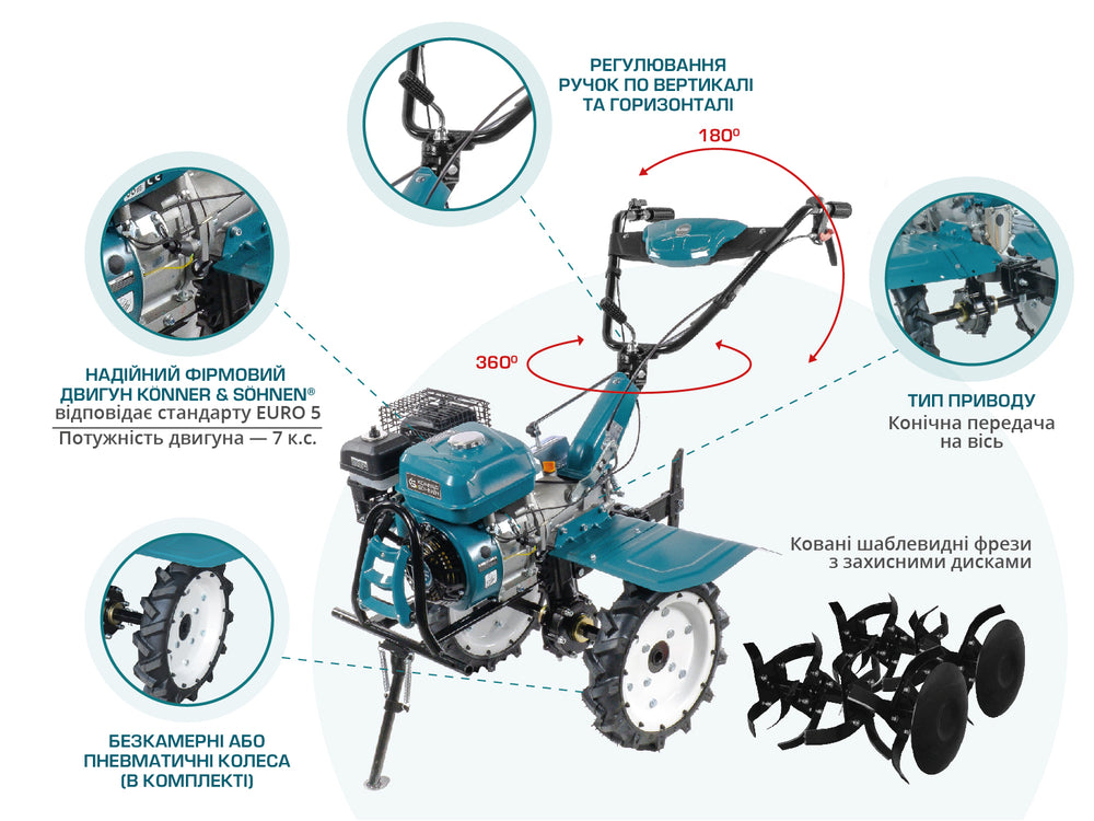 Gasoline tiller KS 7HP-1050G