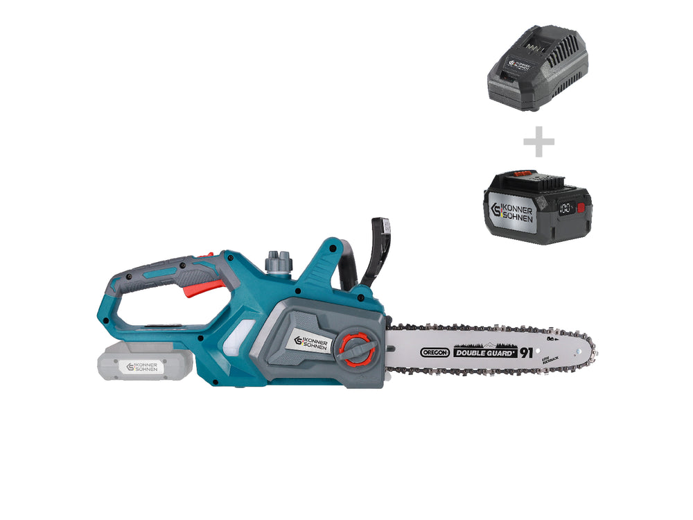 Cordless Chainsaw + Fast Charger + 20V Battery KS CS20V-12 SET MAX