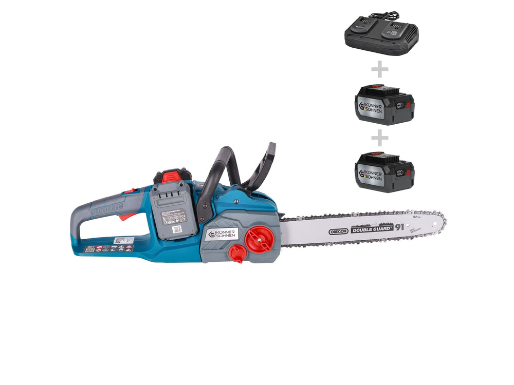 Cordless Chainsaw + Fast Charger + 2 × 20V Batteries KS CS40V-16 SET