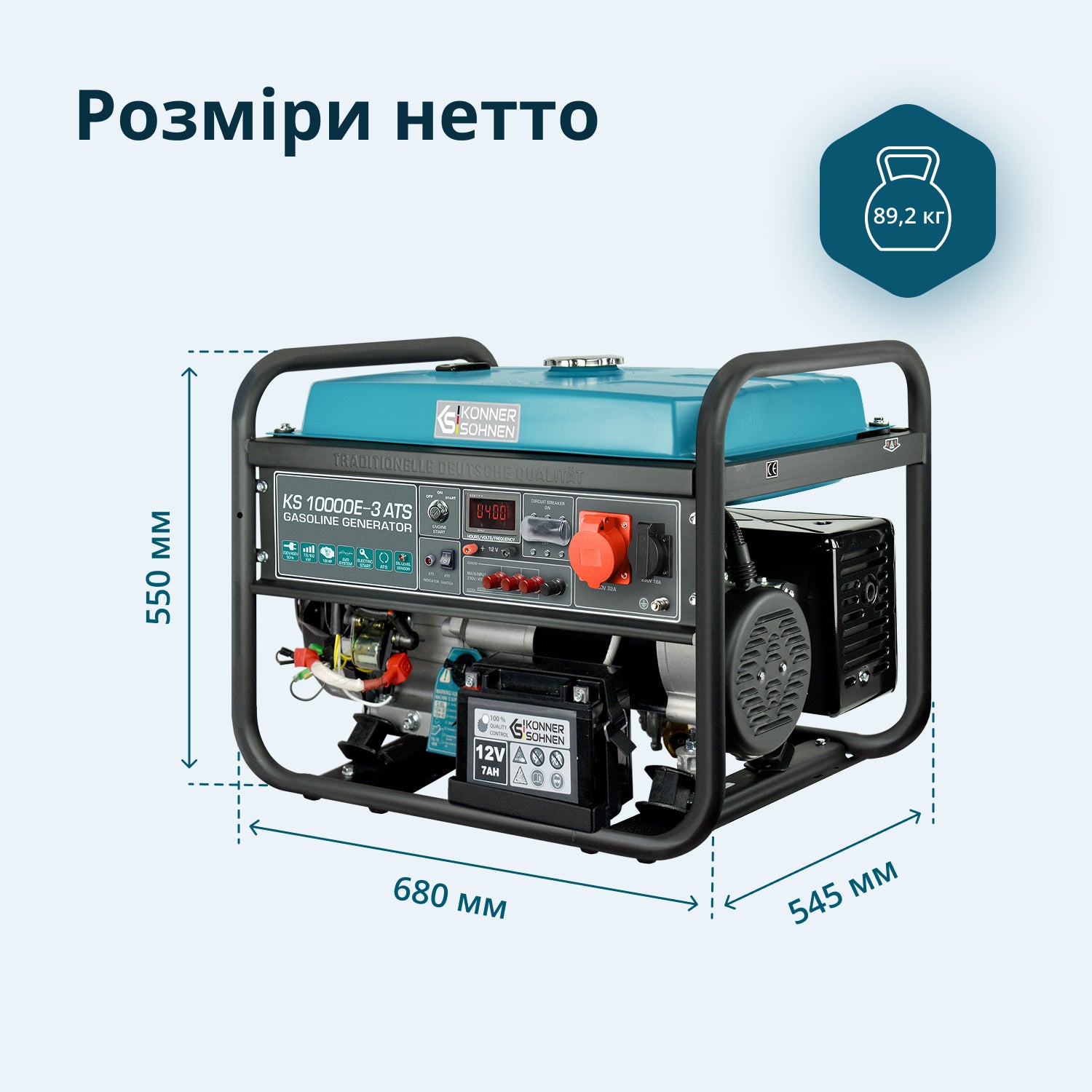 Генератор Бензиновий генератор «Könner & Söhnen» KS 10000E-3 ATS — фото 9
