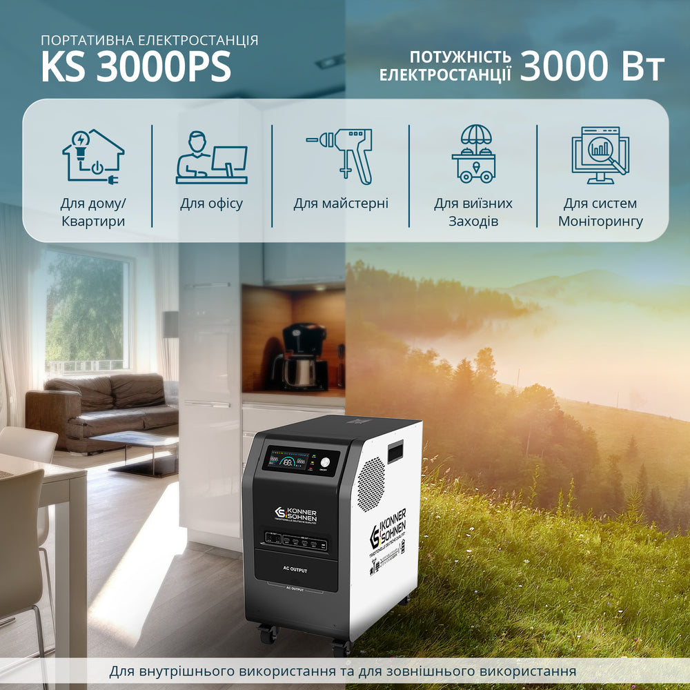 Портативна електростанція 3 в 1 KS 3000PS