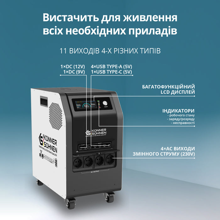 Портативна електростанція 3 в 1 KS 3000PS