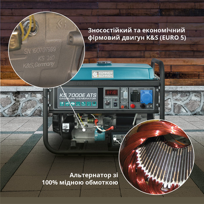 Бензиновий генератор «Könner & Söhnen» KS 7000E ATS