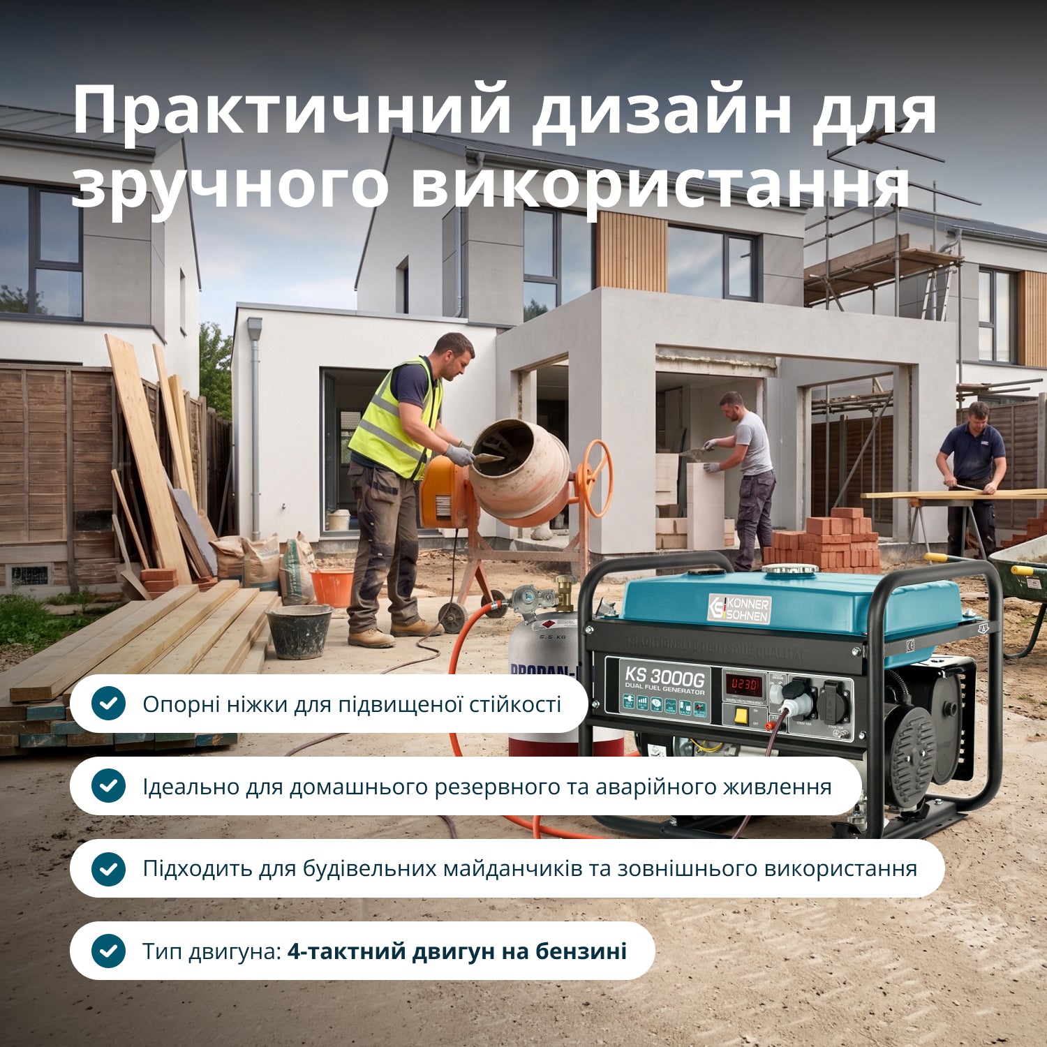 Генератор Генератор газобензиновий «Könner & Söhnen» KS 3000G — фото 4