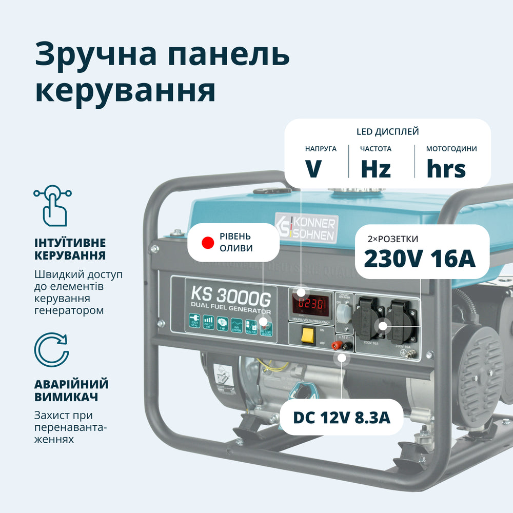 Генератор газобензиновий «Könner & Söhnen» KS 3000G