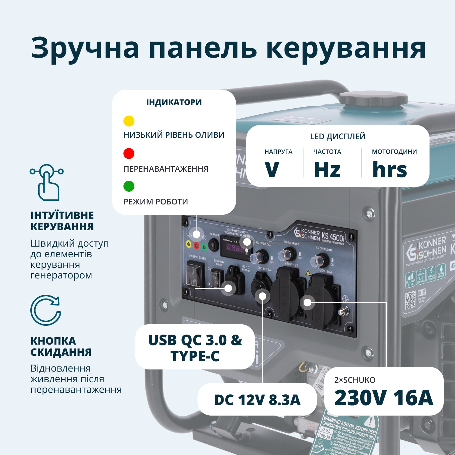 Генератор Інверторний генератор Könner & Söhnen KS 4500i — фото 6