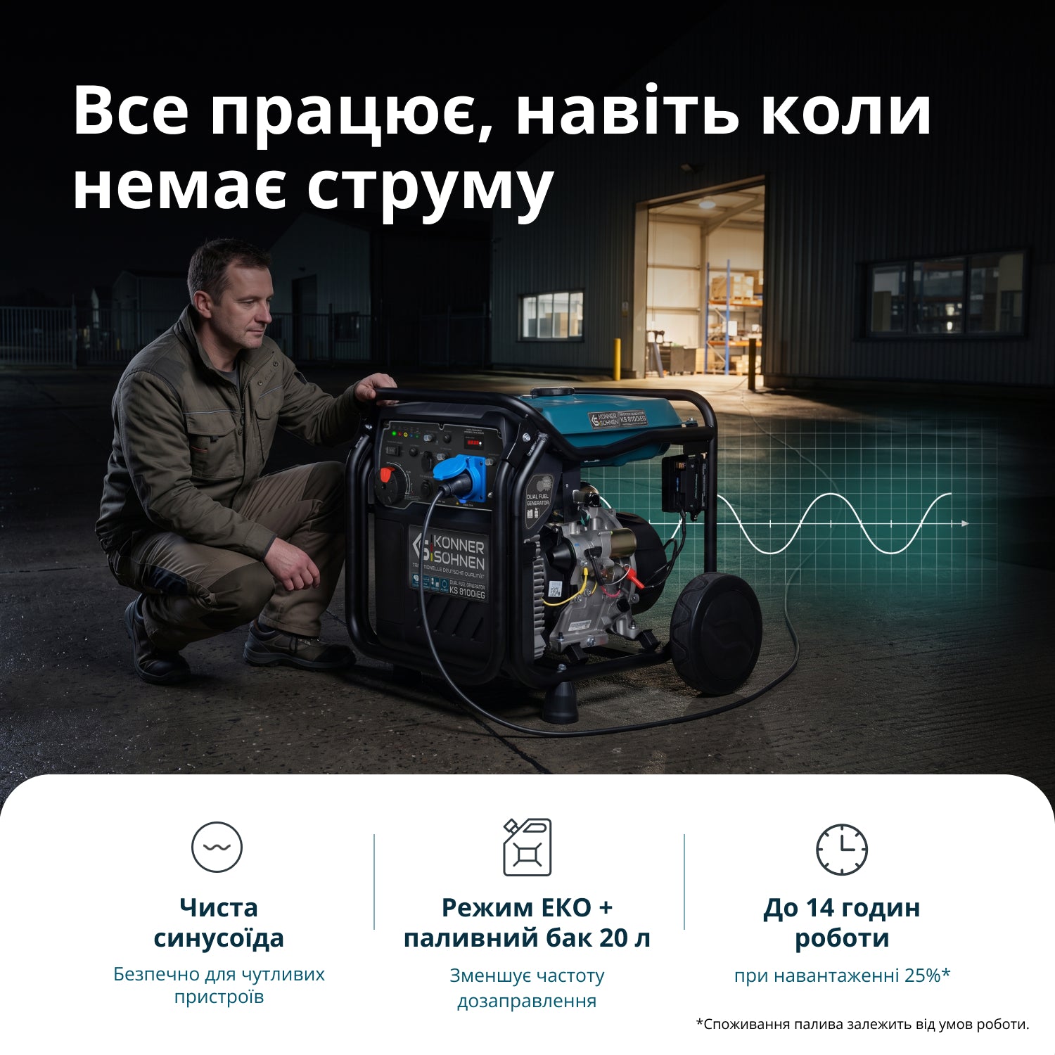 Генератор Інверторний газобензиновий генератор KS 8100iEG — фото 2