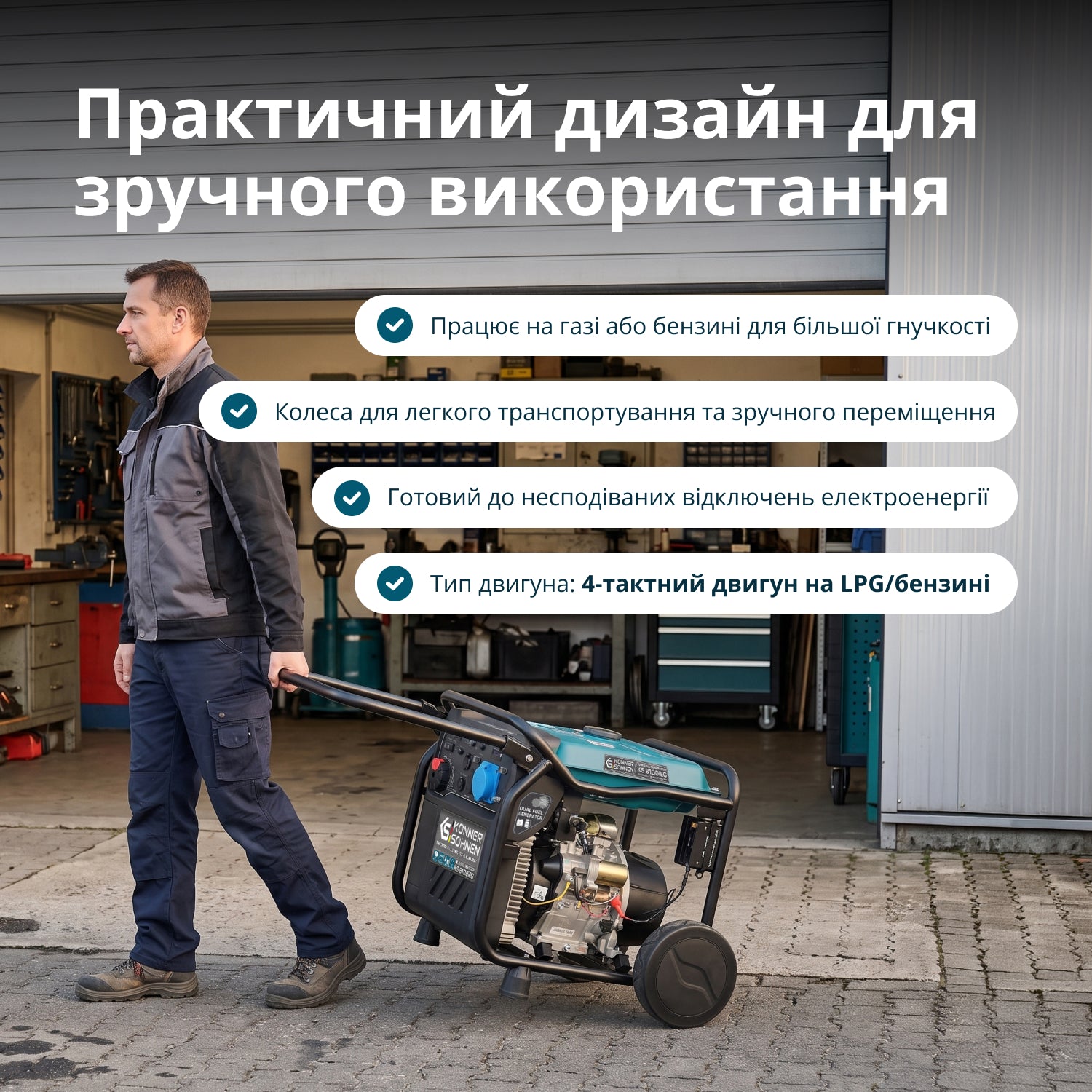 Генератор Інверторний газобензиновий генератор KS 8100iEG — фото 4
