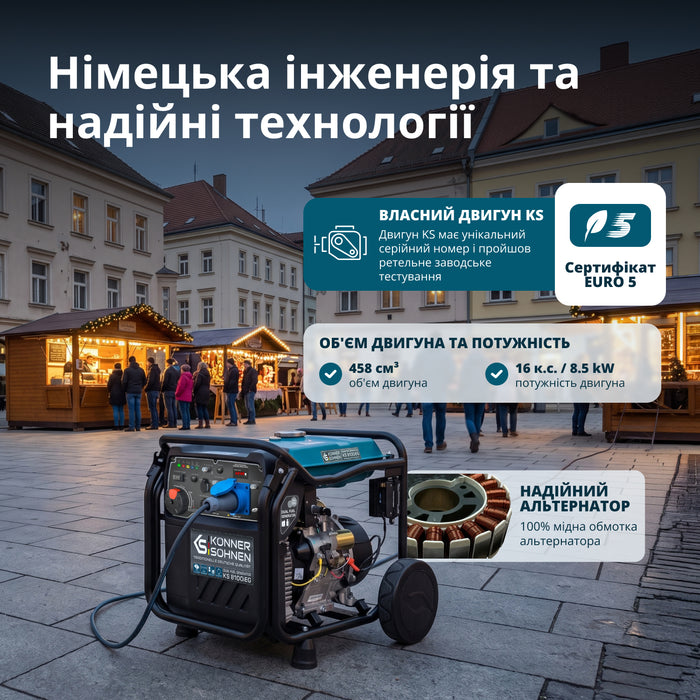 Інверторний газобензиновий генератор KS 8100iEG