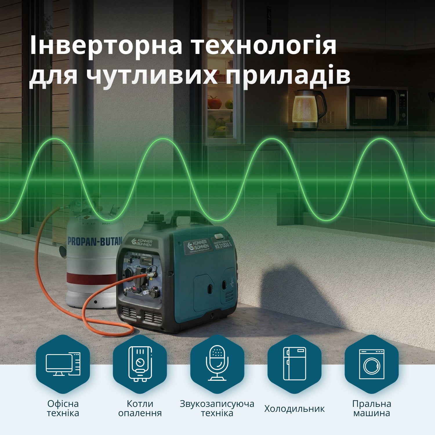 Інверторний газобензиновий генератор KS 3100iG S